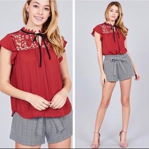 ❤️ Sexy Lace-Ruffle Tie Top ❤️